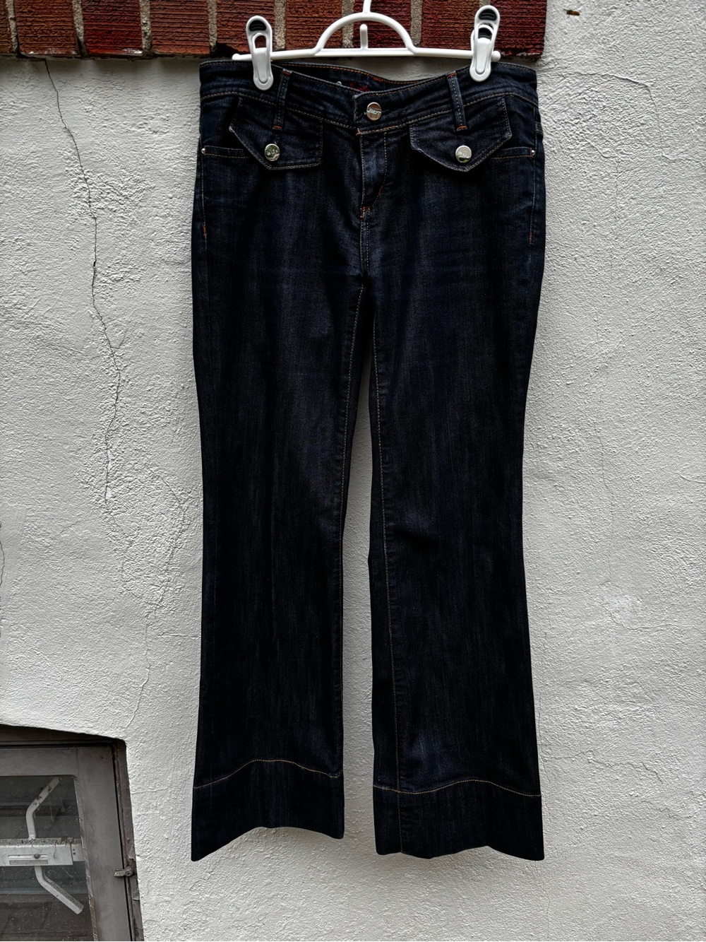 Barbara Bui Dark Blue Flared Wide-Leg Jeans